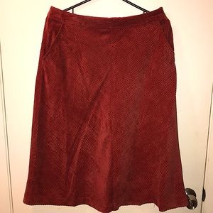 Corduroy below knee skirt
